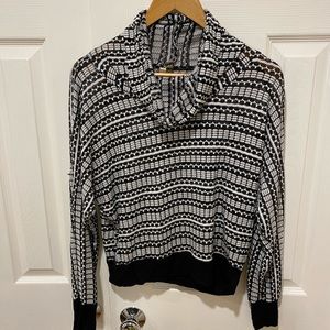 Chennault black and white cowl neck sweater